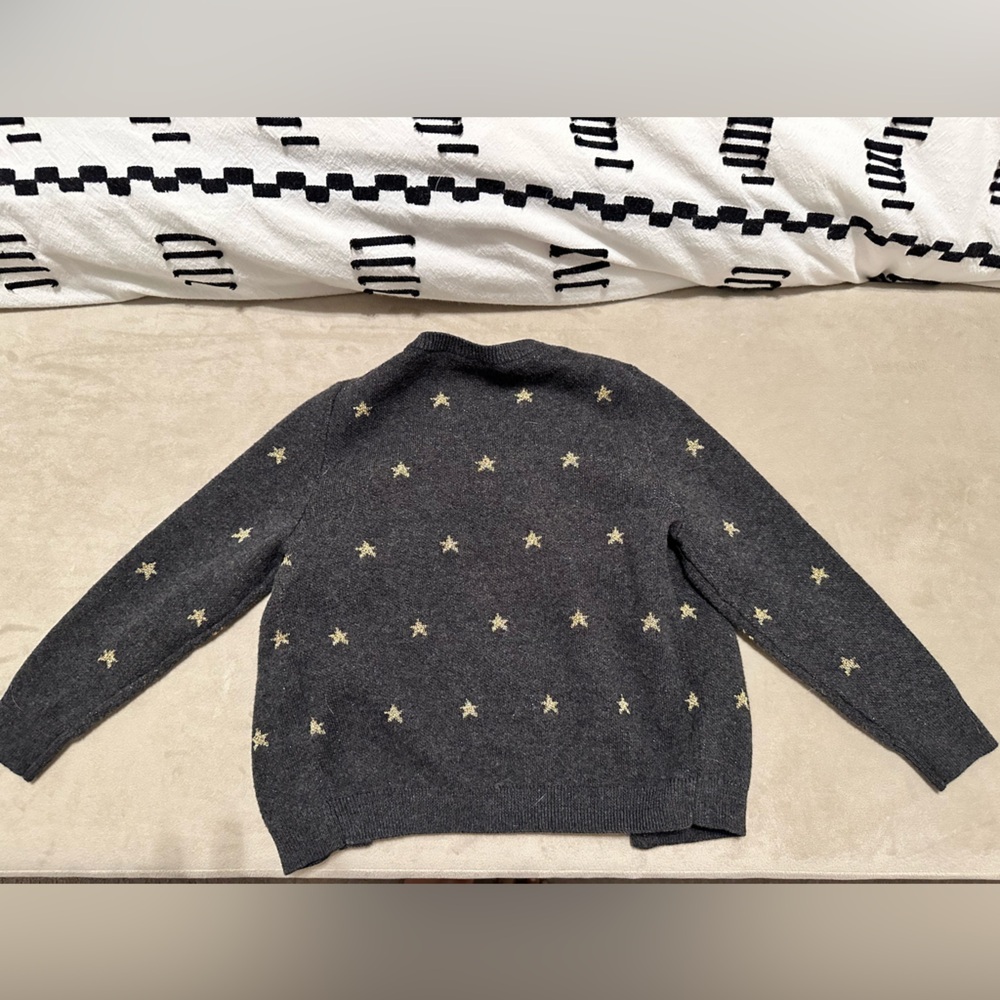 Crewcuts Girls Grey Cardigan sweater with gold stars - Picture 4 of 4